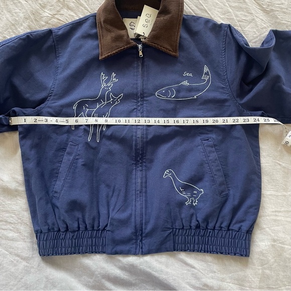Sea NY New York Demi Jacket - Embroidered Blue Bomber M - Picture 8 of 11
